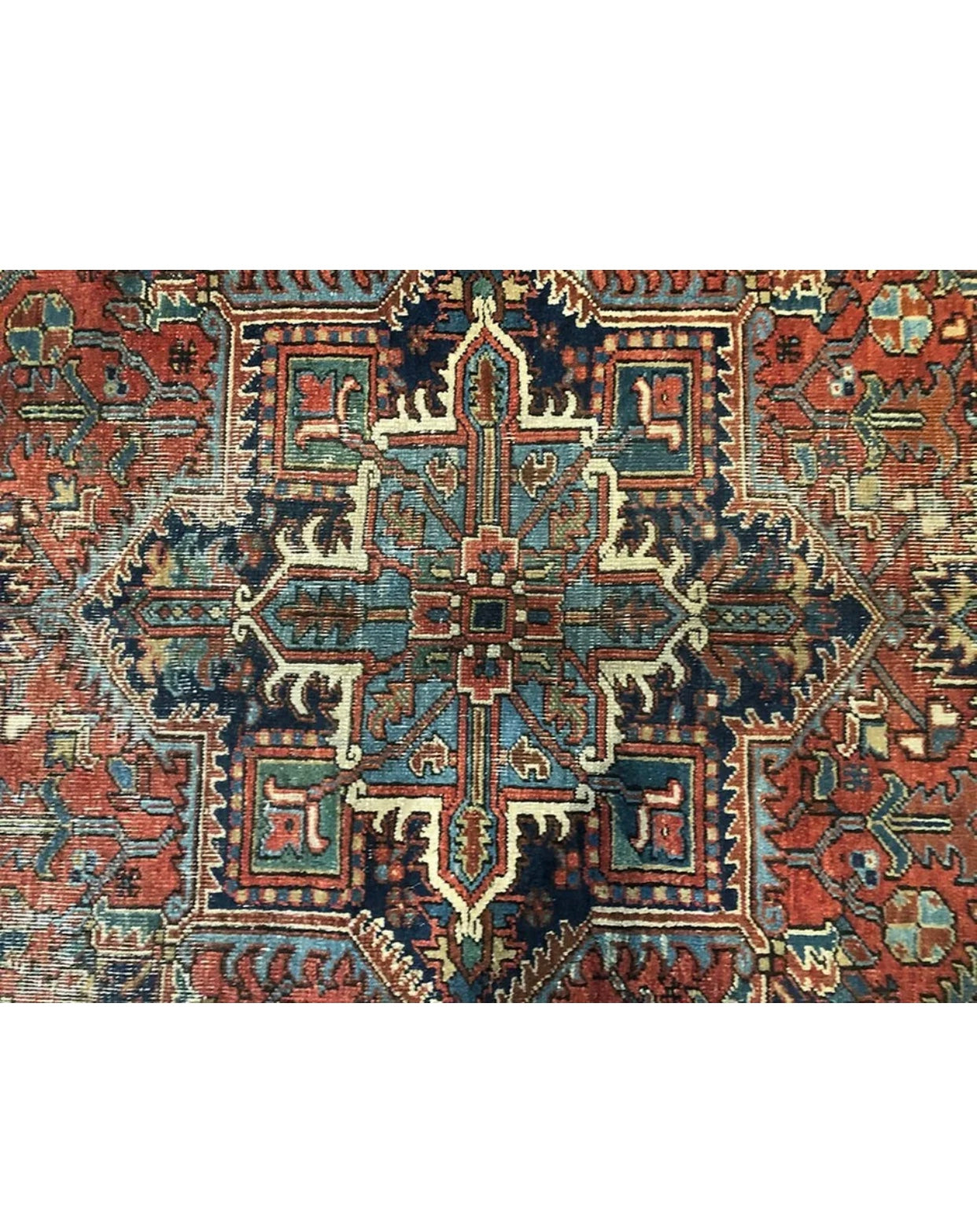 An Antique Rare 6’x9’ Worn Out Persian Heriz Rug