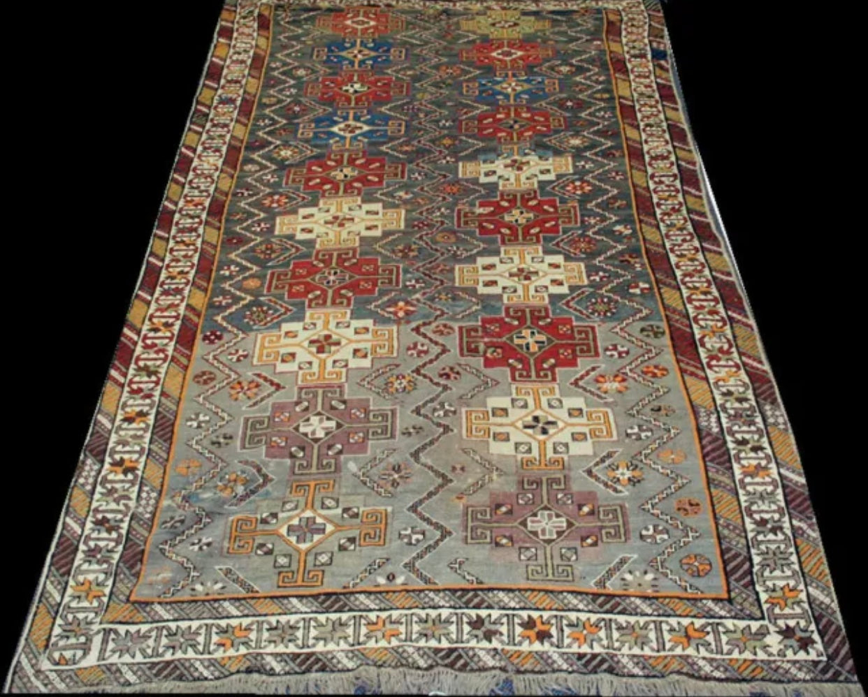 19th Century Gallery Size Caucasian Kazak Rug