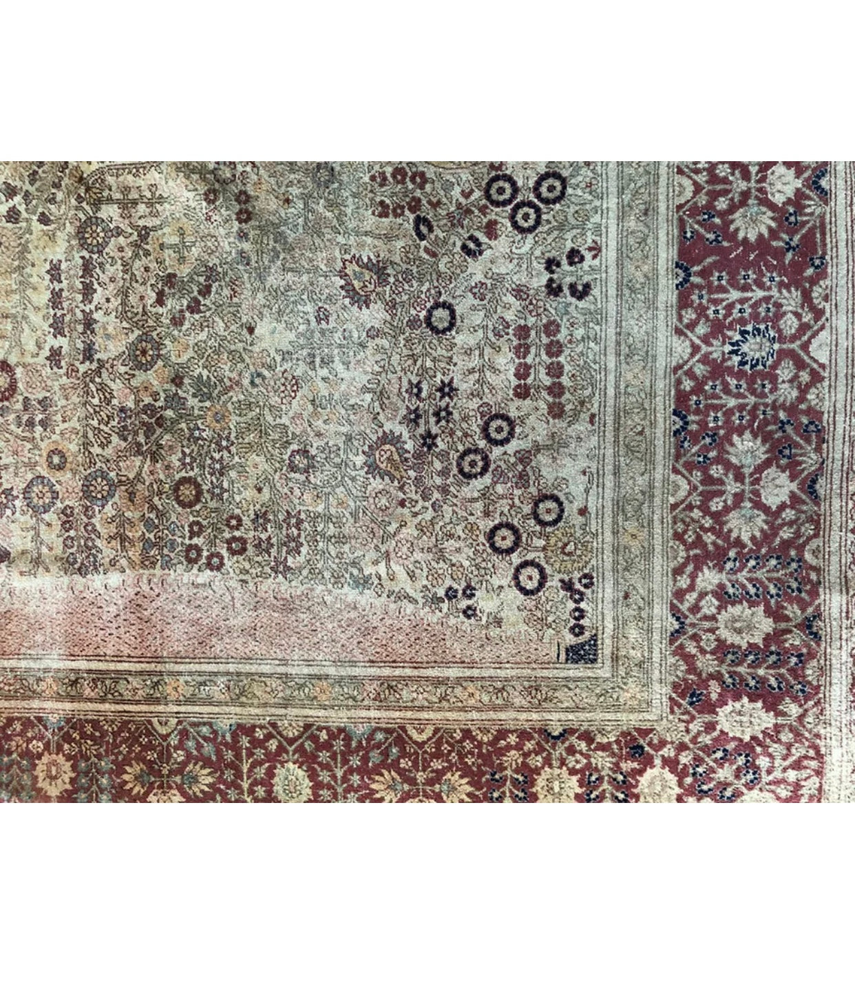 Antique Unusual Directional 7’x10’ Persian Tabriz Rug Haji Halili Style