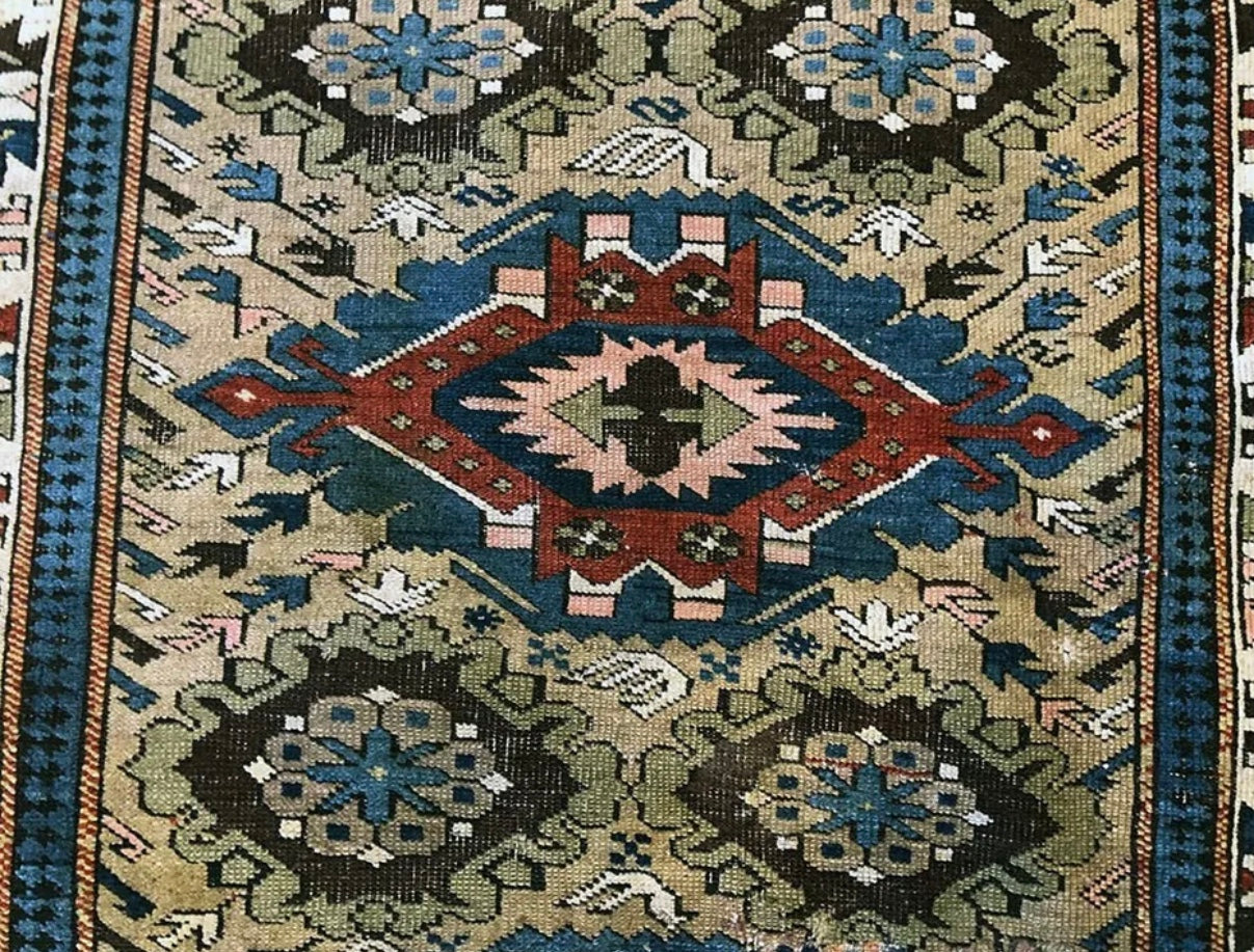 An Antique 19th Century Caucasian Kazak rug