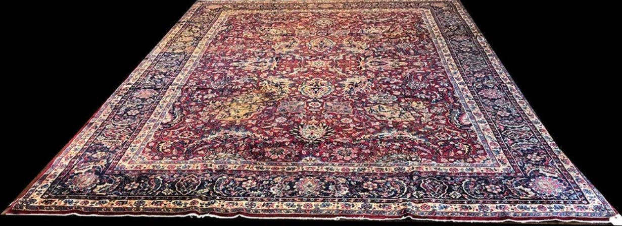 An Antique Traditional All Over Pattern Persian Kerman Rug