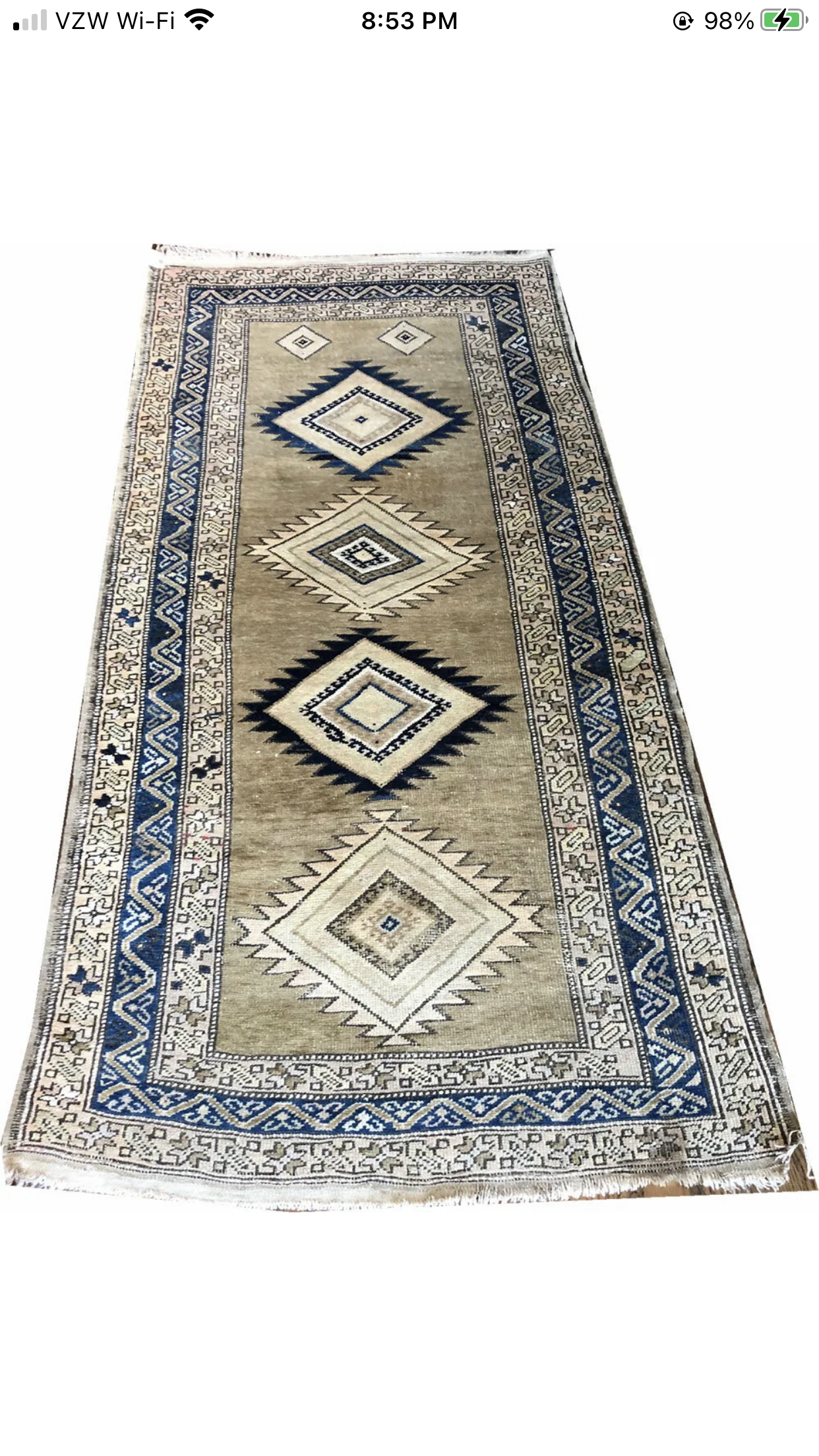 An Antique Decorative Camel Hair Sarab Rug/ Runner