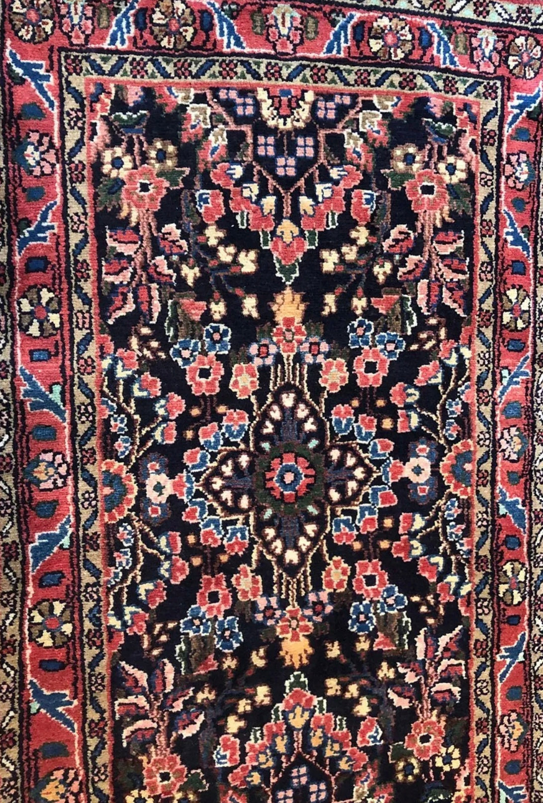 A Vintage 13’ Long Persian Hamedan Hallway Runner Rug