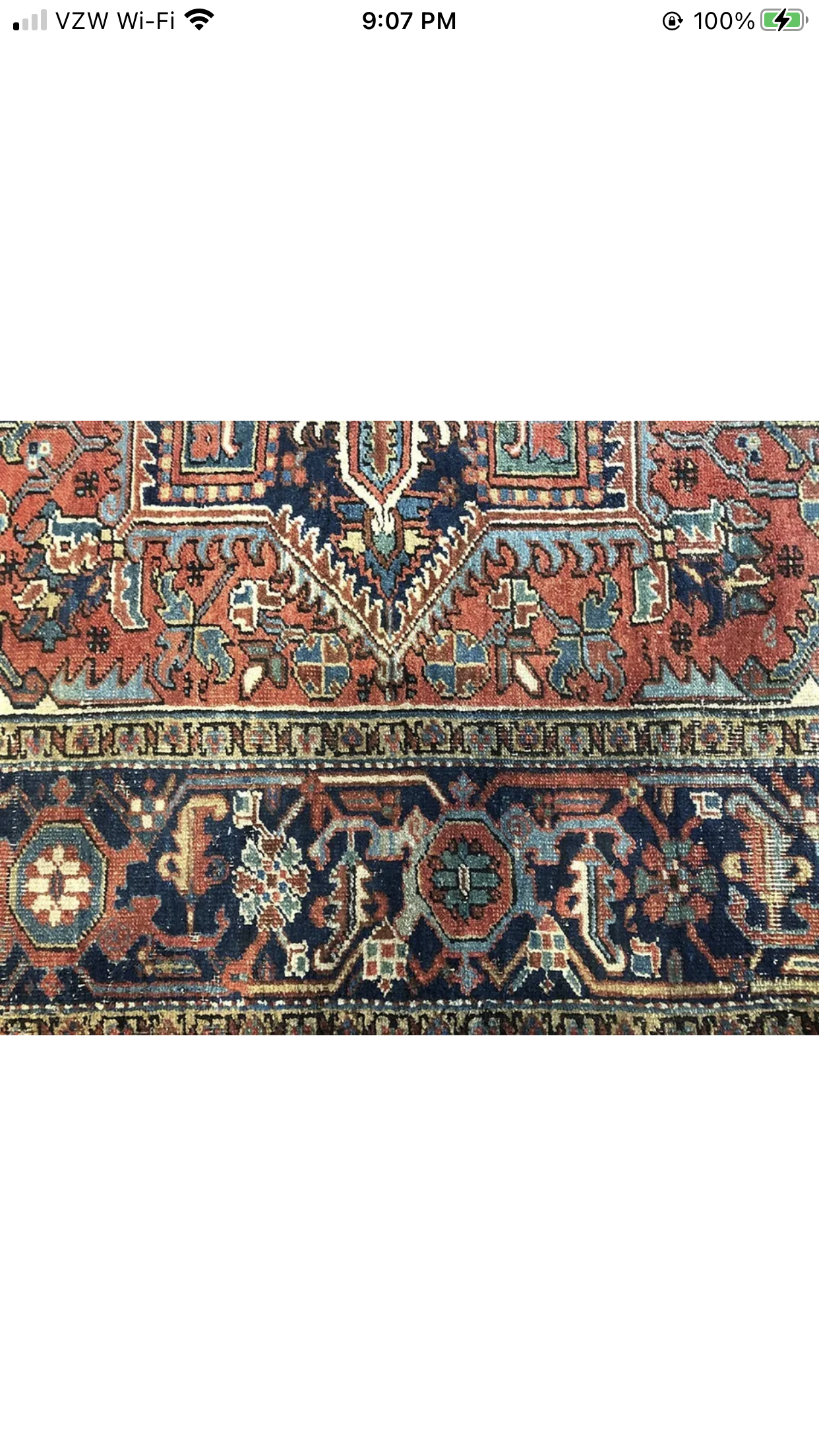 An Antique Rare 6’x9’ Worn Out Persian Heriz Rug