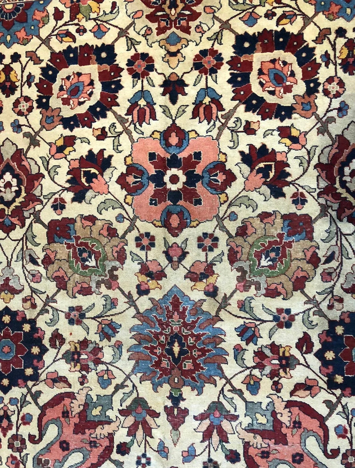 A Stunning Antique Decorative Signed Persian Tabriz Rug