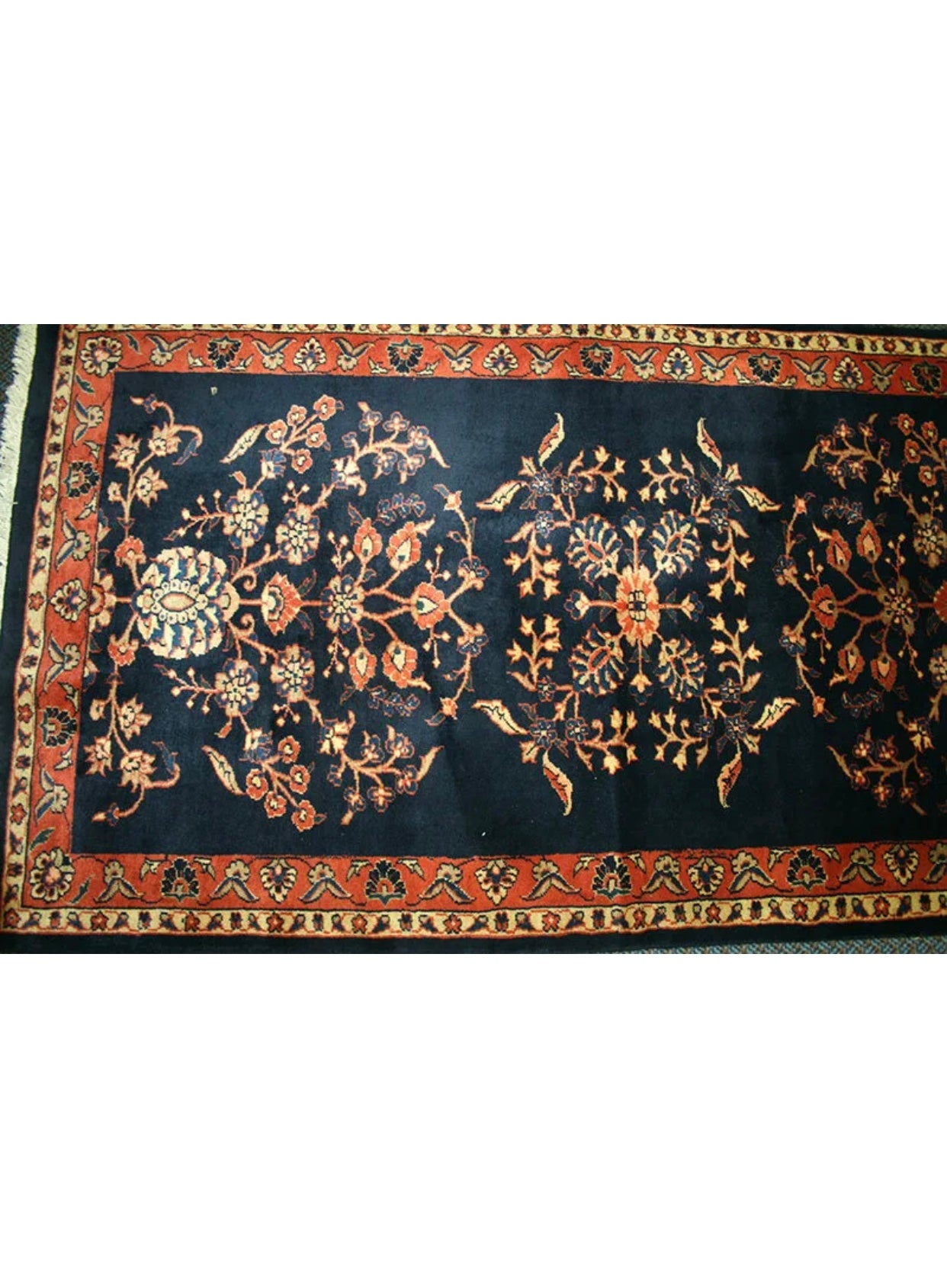 A Vintage 29’ Long Persian Sarouk Hallway Runner Rug