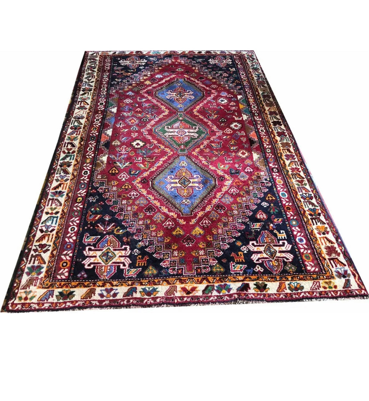 A Vintage Tribal SW Persian Qashqai Rug