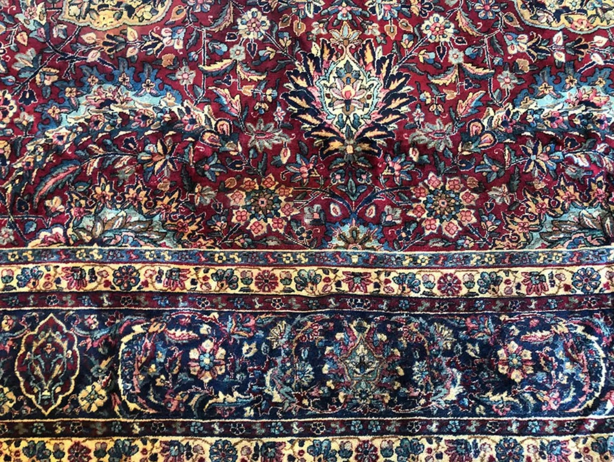 An Antique Traditional All Over Pattern Persian Kerman Rug