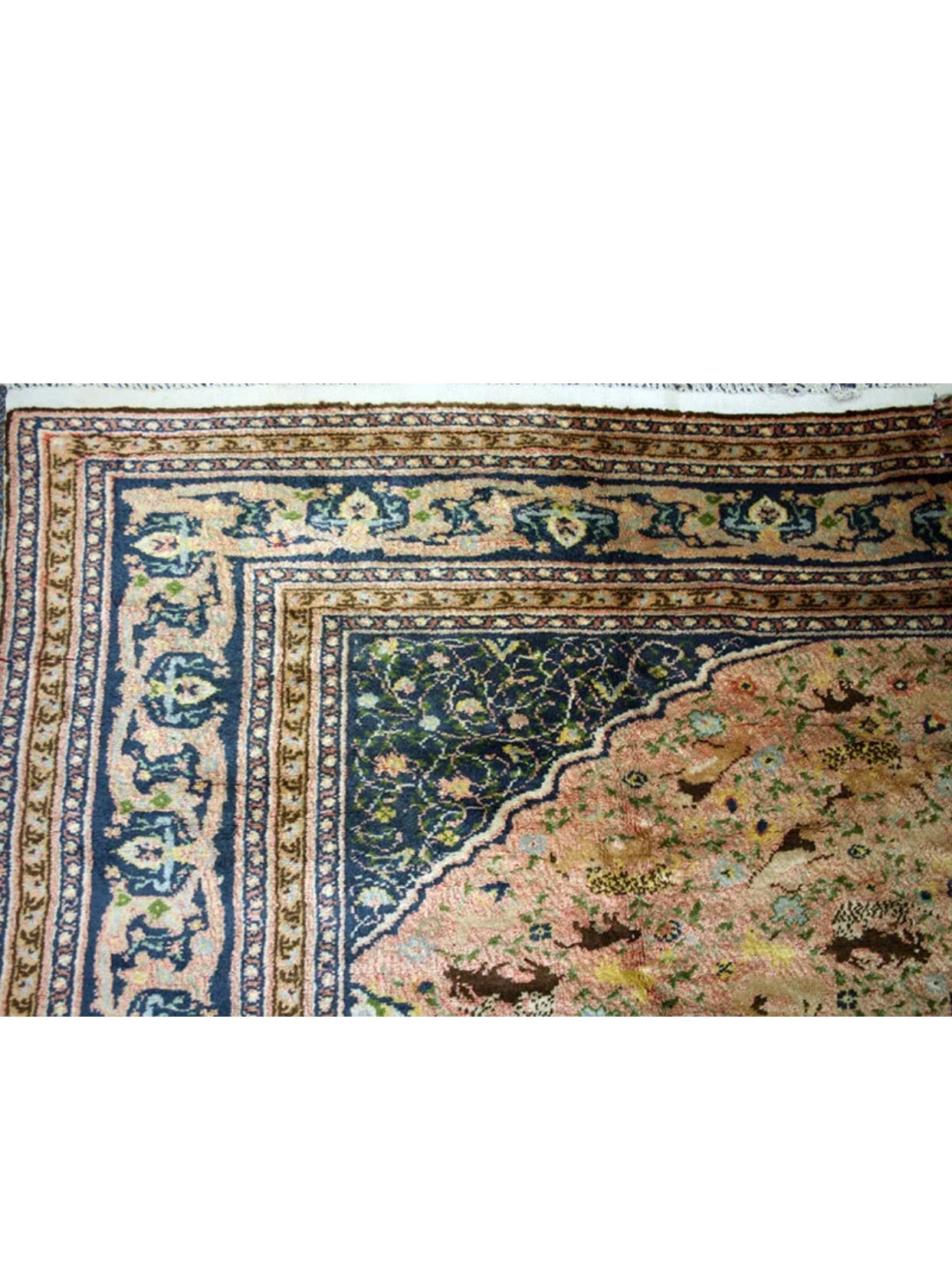 An Antique Unusual 9’x 10’ Samarkand Rug