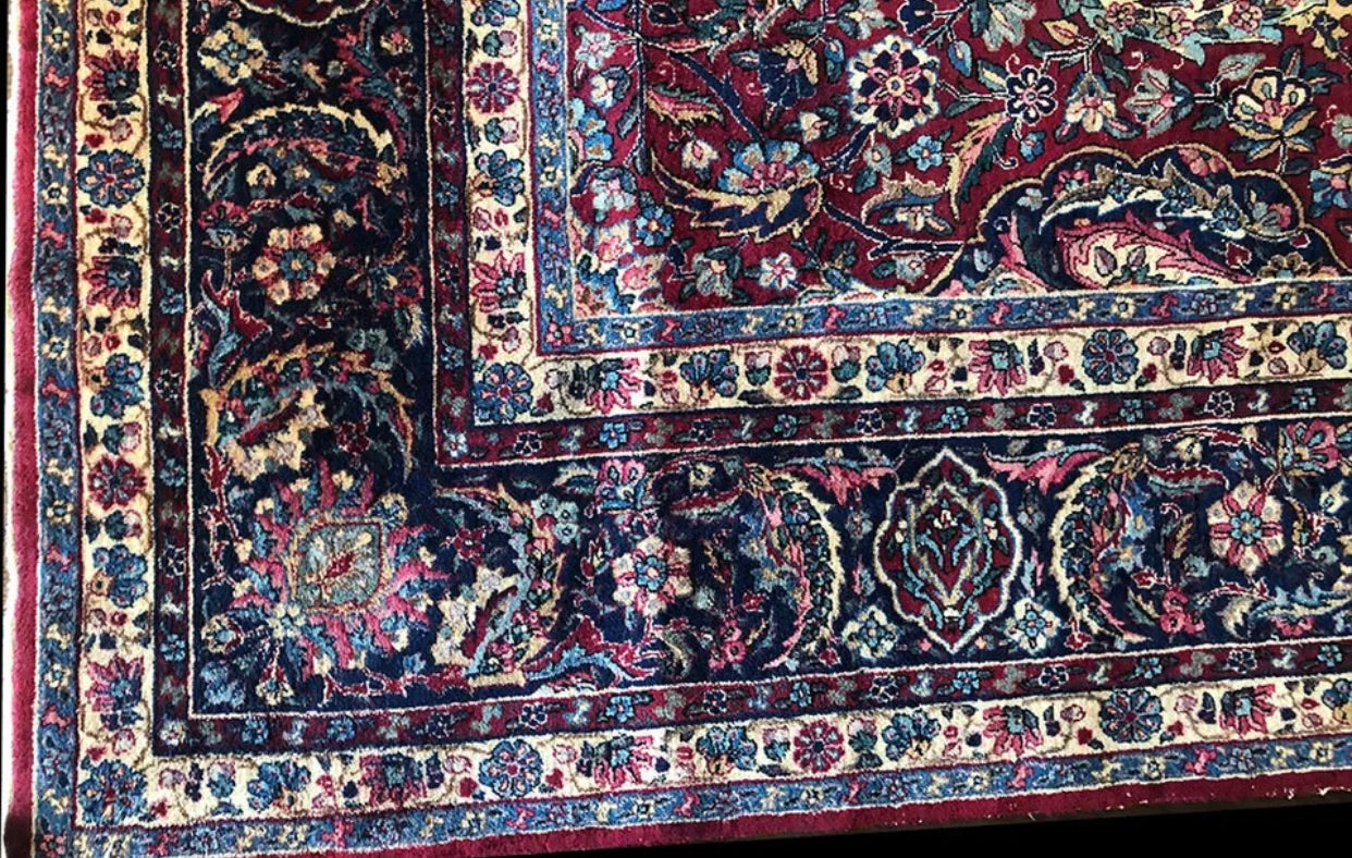 An Antique Traditional All Over Pattern Persian Kerman Rug