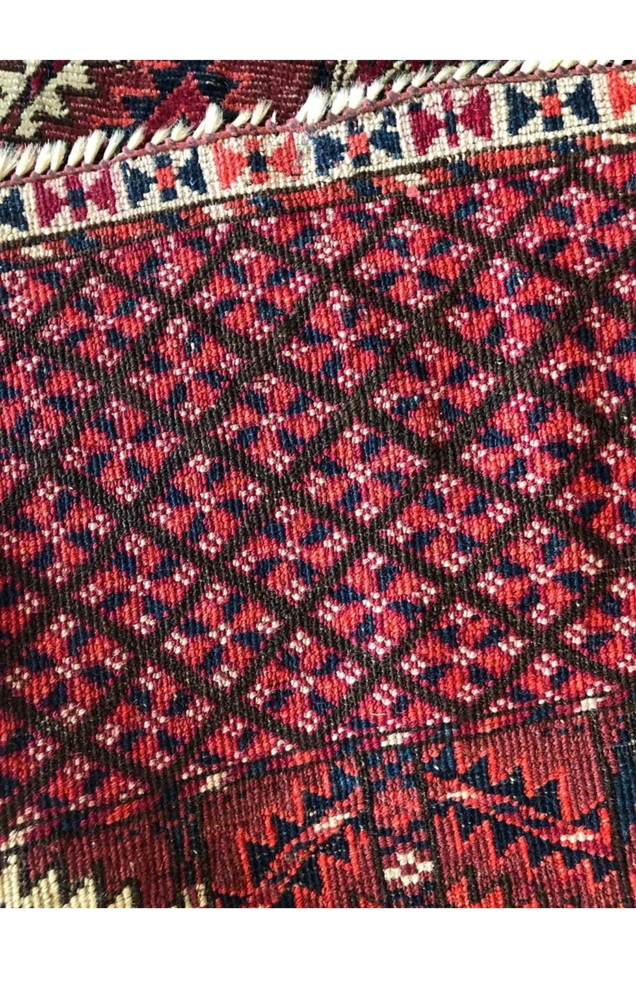 An Antique Tribal Turkoman Hatchli/Enci Rug