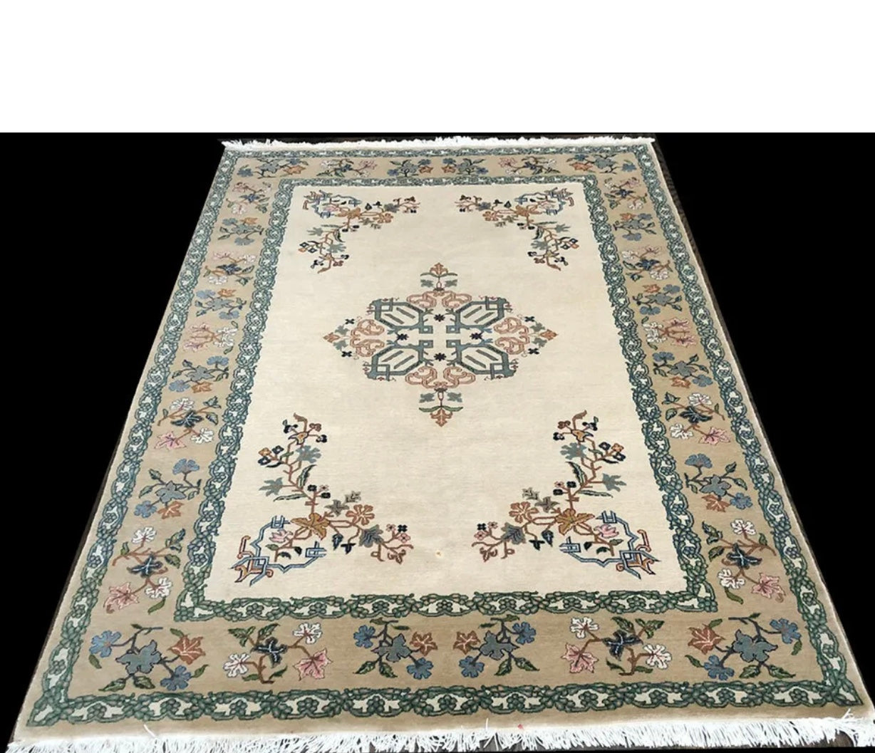 An Unusual  Vintage Persian Kashan Area Rug