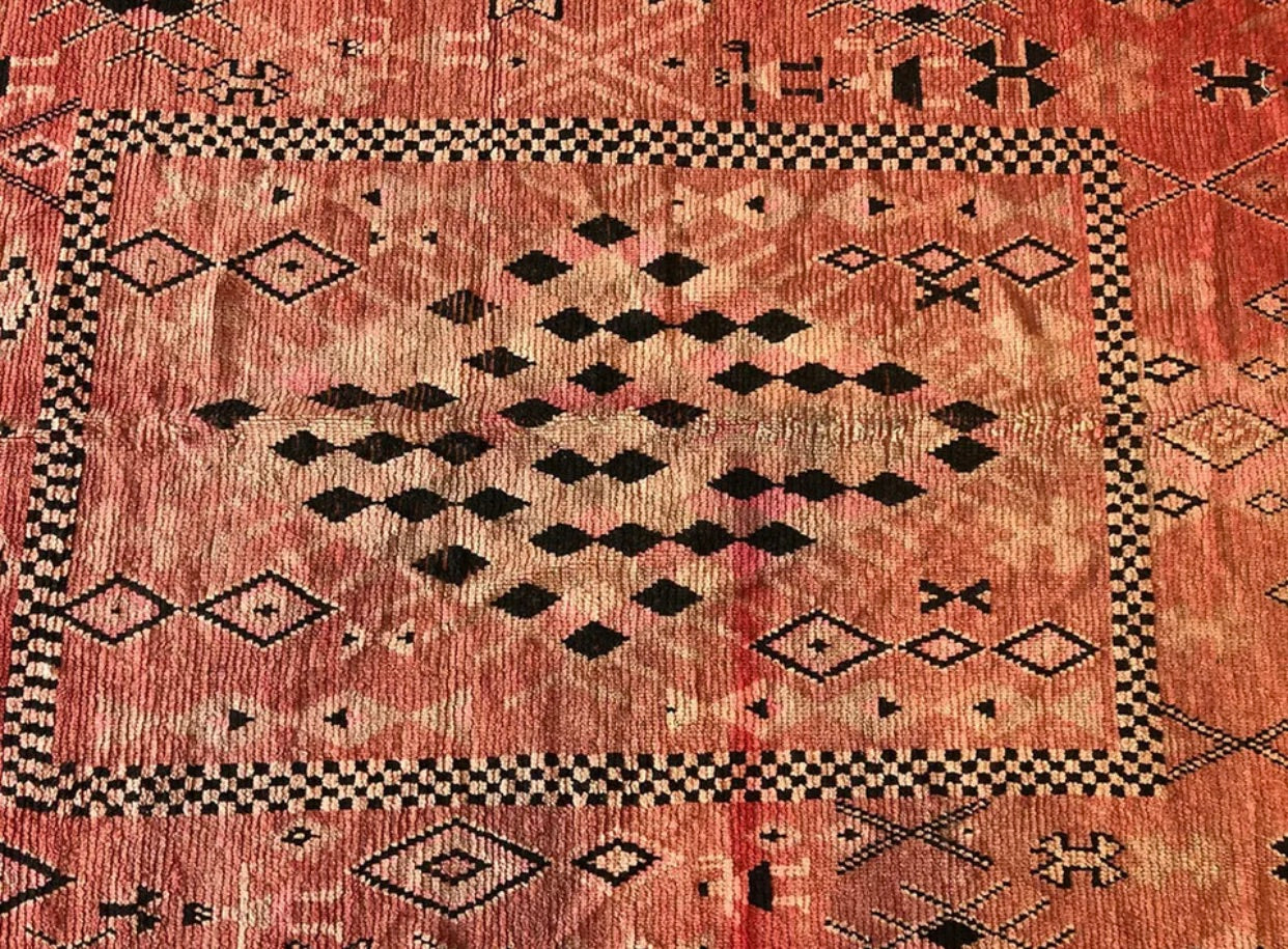 An Unusual 5’x12’ Antique Moroccan Rug With Star Of David