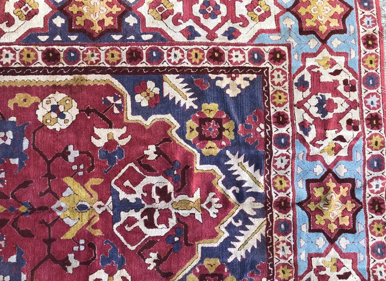 An Vintage Heriz Pattern German Tetex Rug