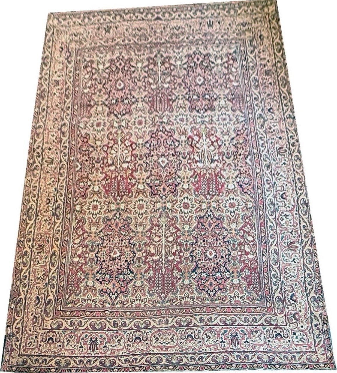 A 19th century Antique 10' x 12'-7" Persian lavar Kerman Rug