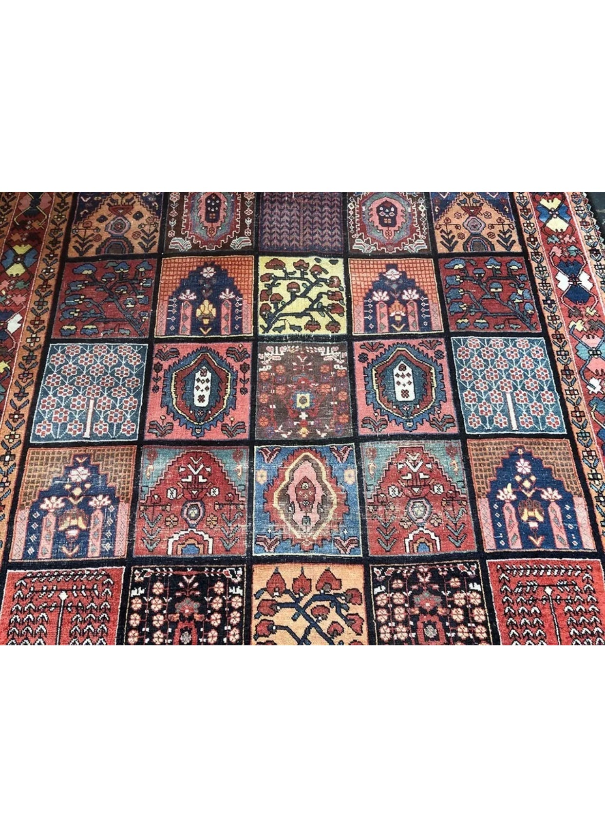 Antique Panel Design Gallery Size Persian Bakhtiari Rug