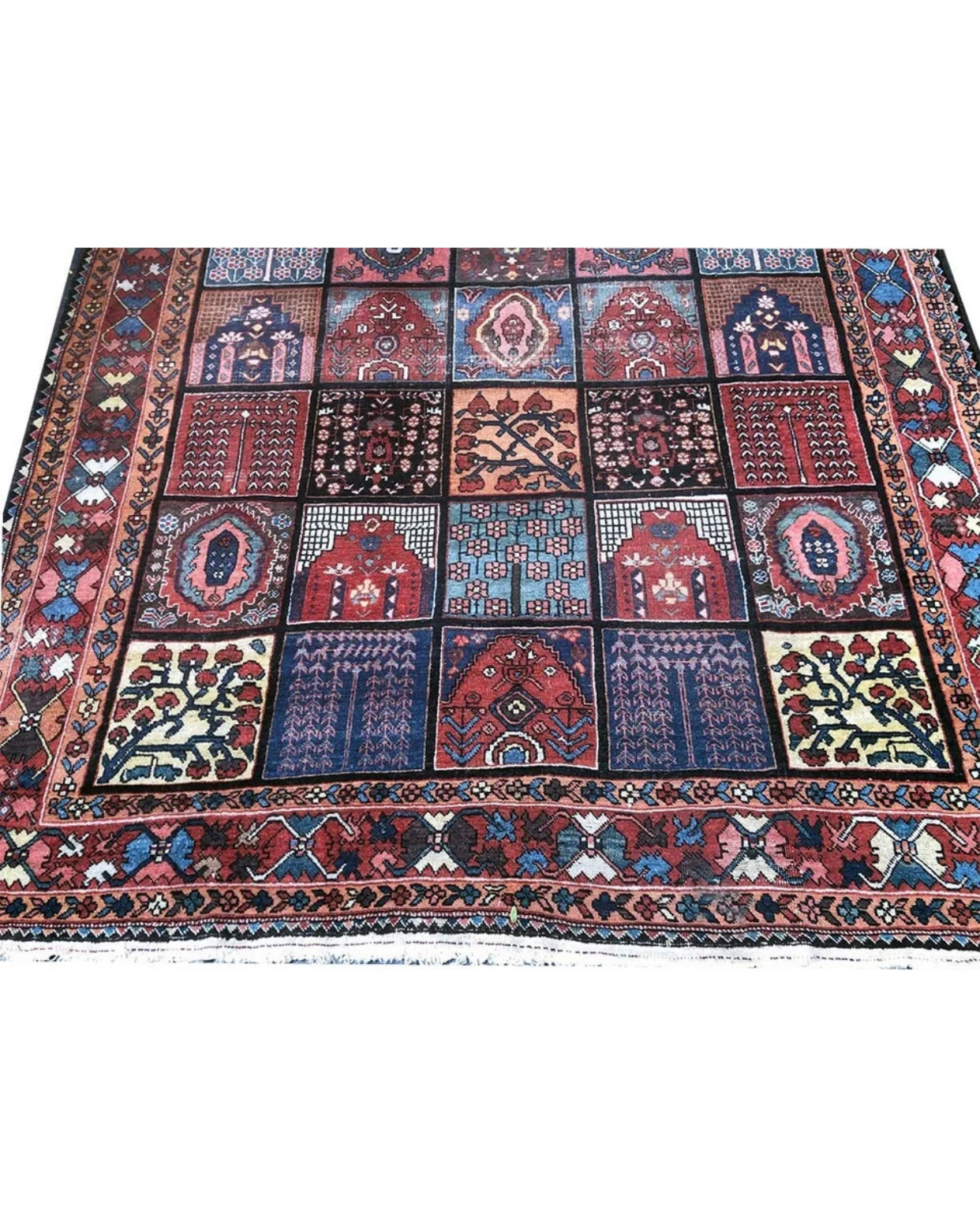 Antique Panel Design Gallery Size Persian Bakhtiari Rug