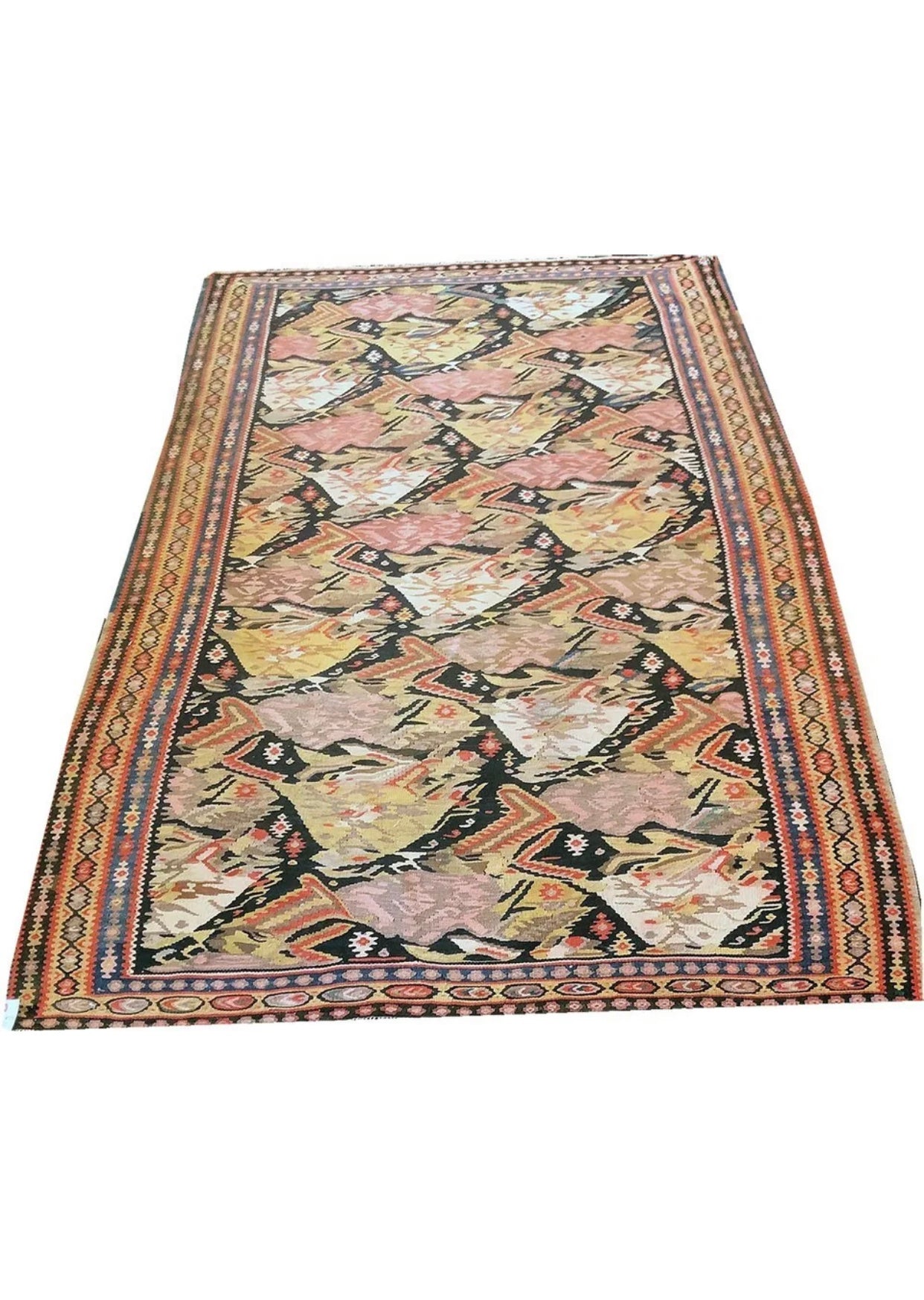 A Vintage Unusual Abstract/ Art Deco Pattern Persian Bidjar Rug