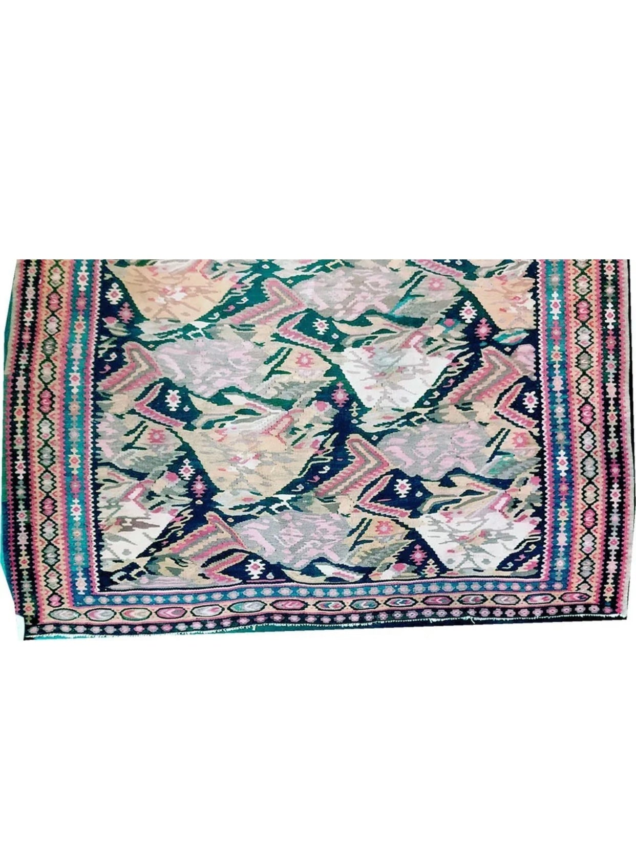 A Vintage Unusual Abstract/ Art Deco Pattern Persian Bidjar Rug