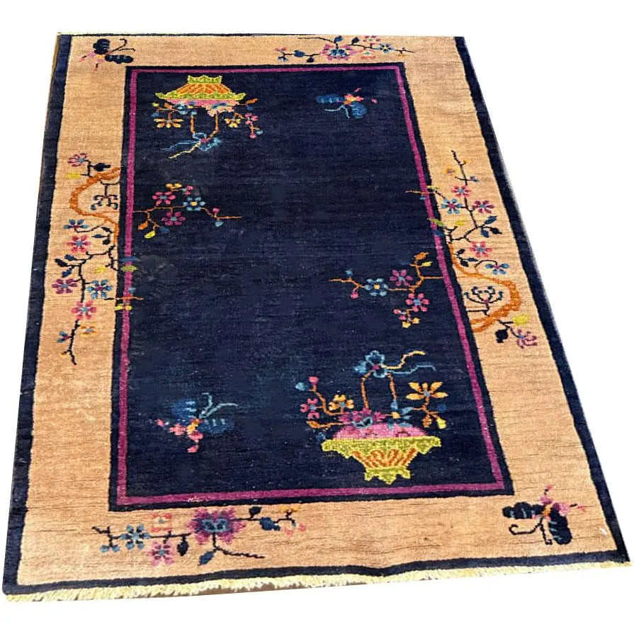 An Antique 3' x 5' Art Deco Chinese Rug Circa 1920