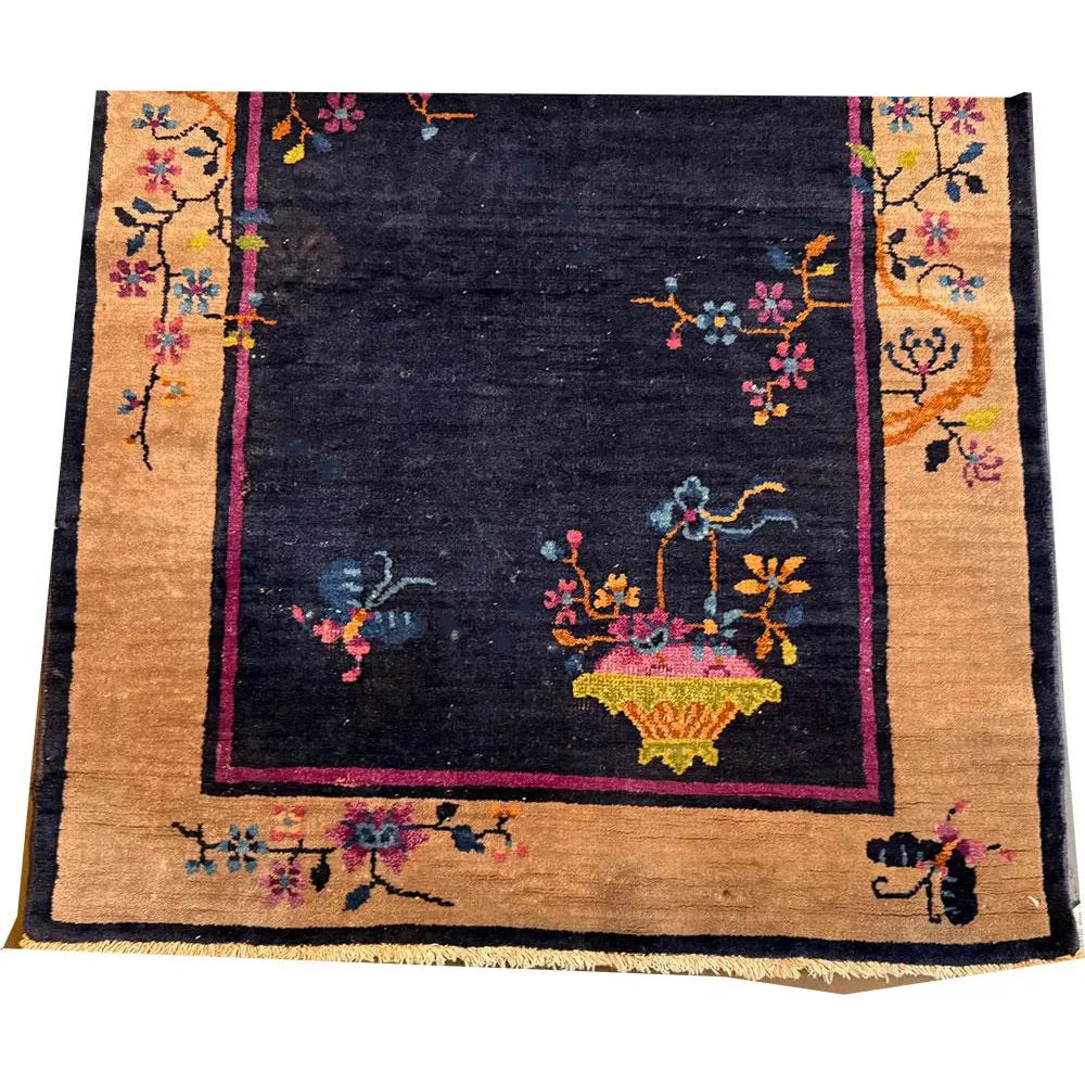 An Antique 3' x 5' Art Deco Chinese Rug Circa 1920