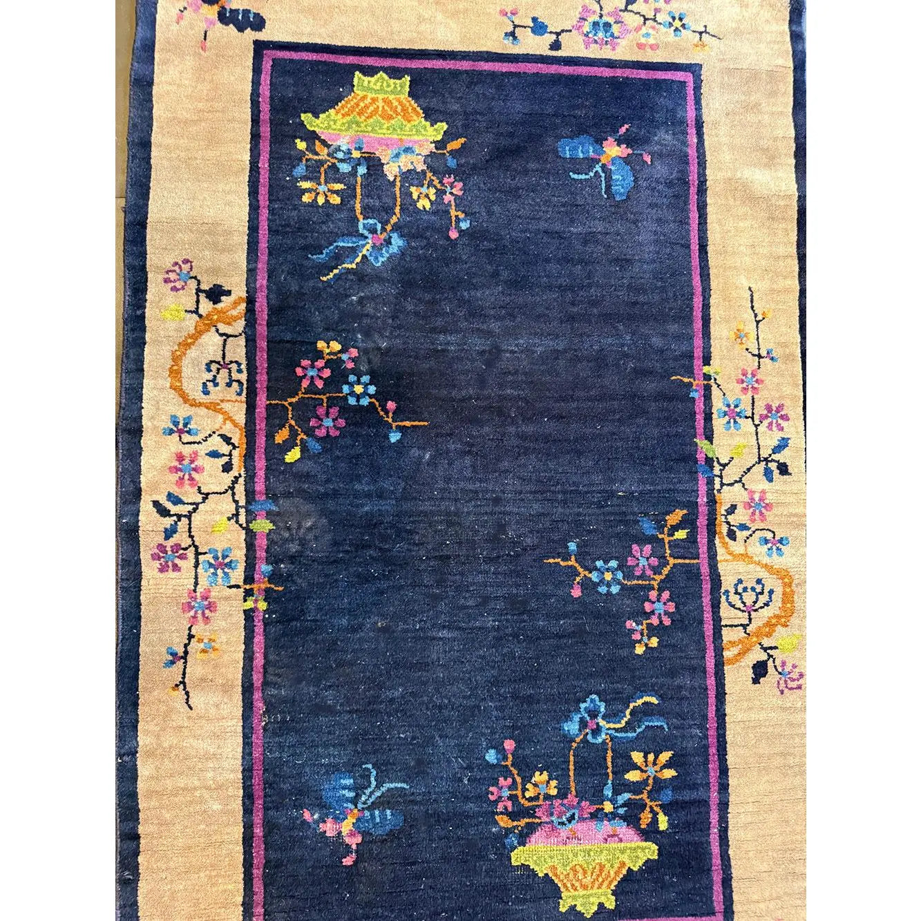 An Antique 3' x 5' Art Deco Chinese Rug Circa 1920