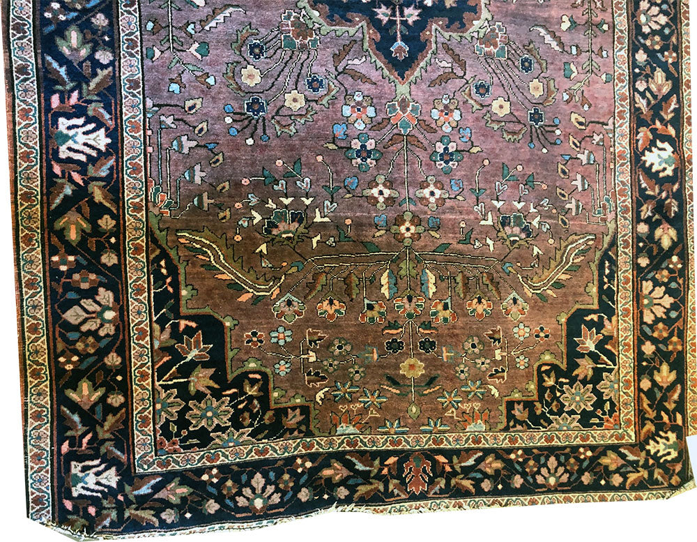 Antique Purple Ground Genuine Ferahan Sarouk Rug