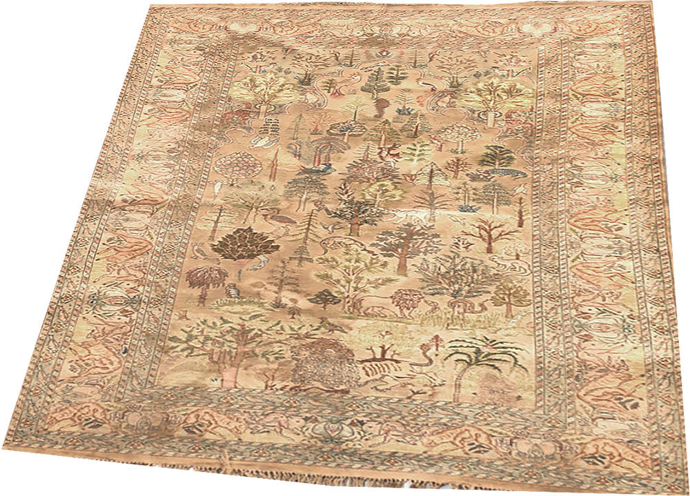 A Sensational Antique Turkish Silk Keyseri Rug