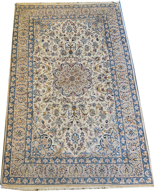 Sensational 600 KPSI Silk & Wool Persian 6 Ply/6 La Nain Area Rug