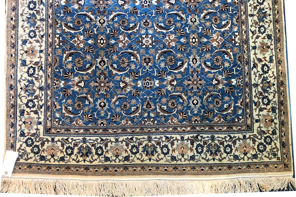 A Vintage Silk & Wool 800 KPSI Persian Nain Rug