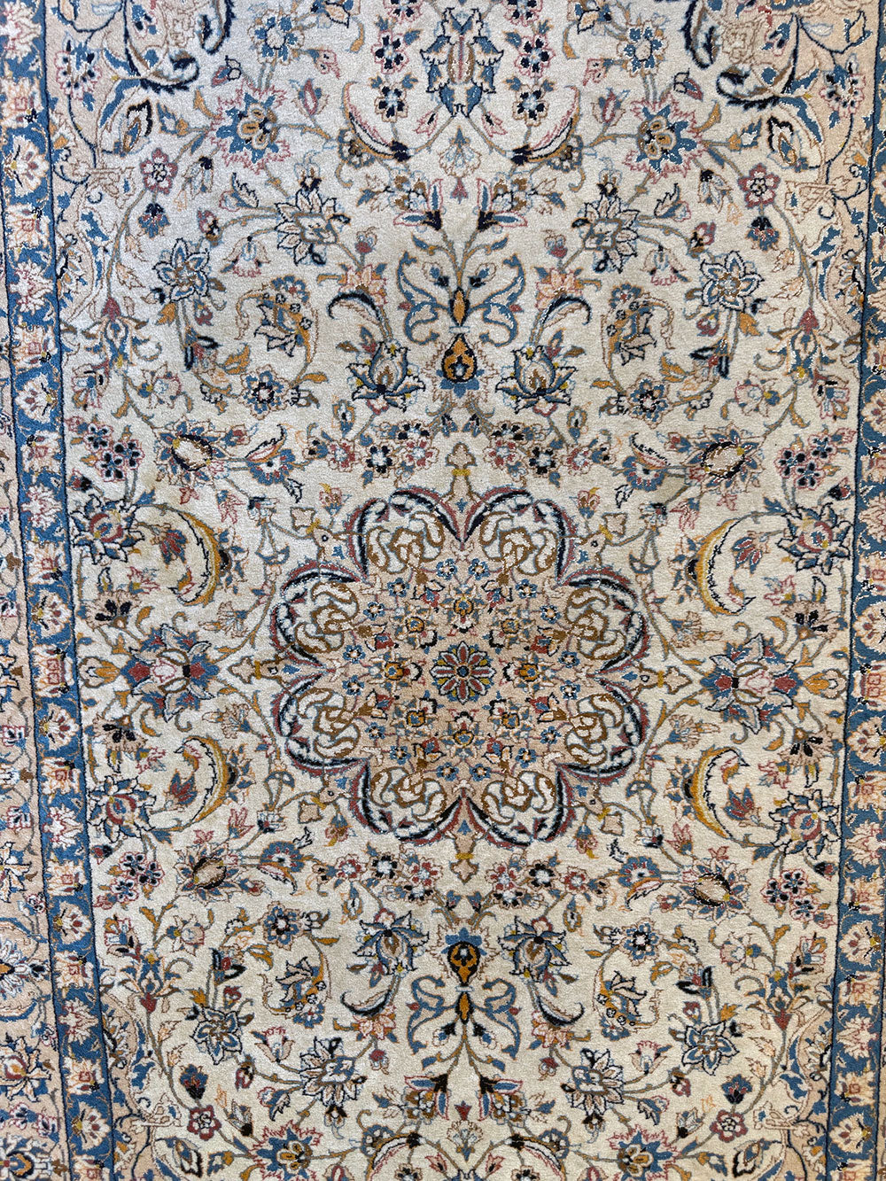 Sensational 600 KPSI Silk & Wool Persian 6 Ply/6 La Nain Area Rug