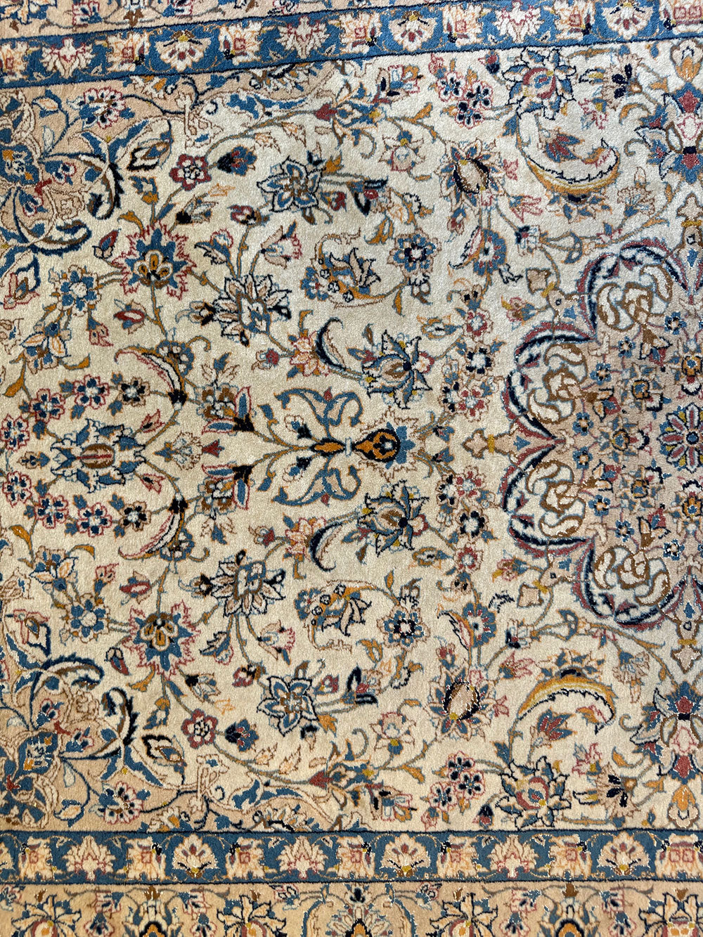 Sensational 600 KPSI Silk & Wool Persian 6 Ply/6 La Nain Area Rug