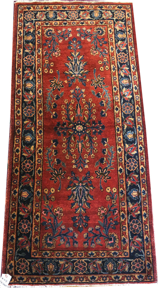 An Antique Short Runner Genuine persian Kashan Rug