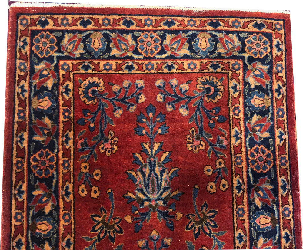 An Antique Short Runner Genuine persian Kashan Rug