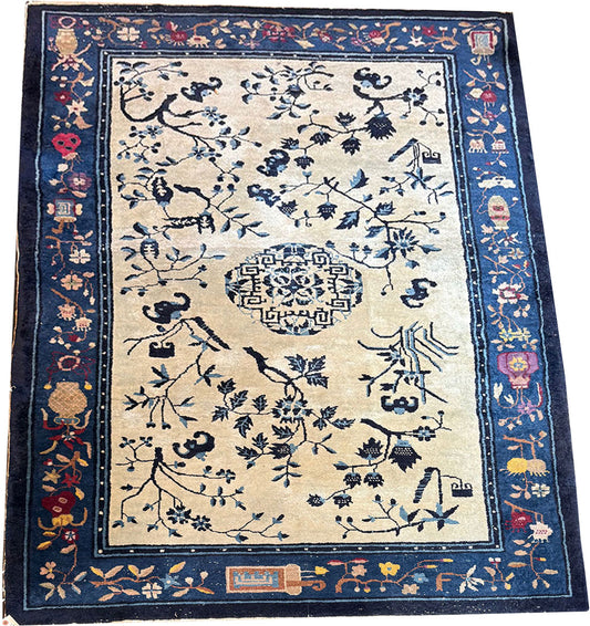 An Antique 5' x 8' Unusual Chinese Peking Rug