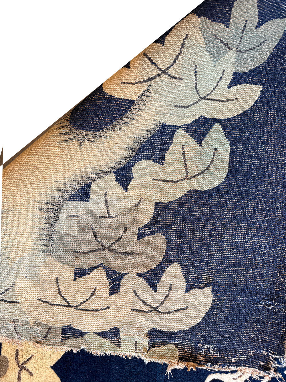 An Antique Pictorial Phoenix Bird Chinese Pao Toe Rug