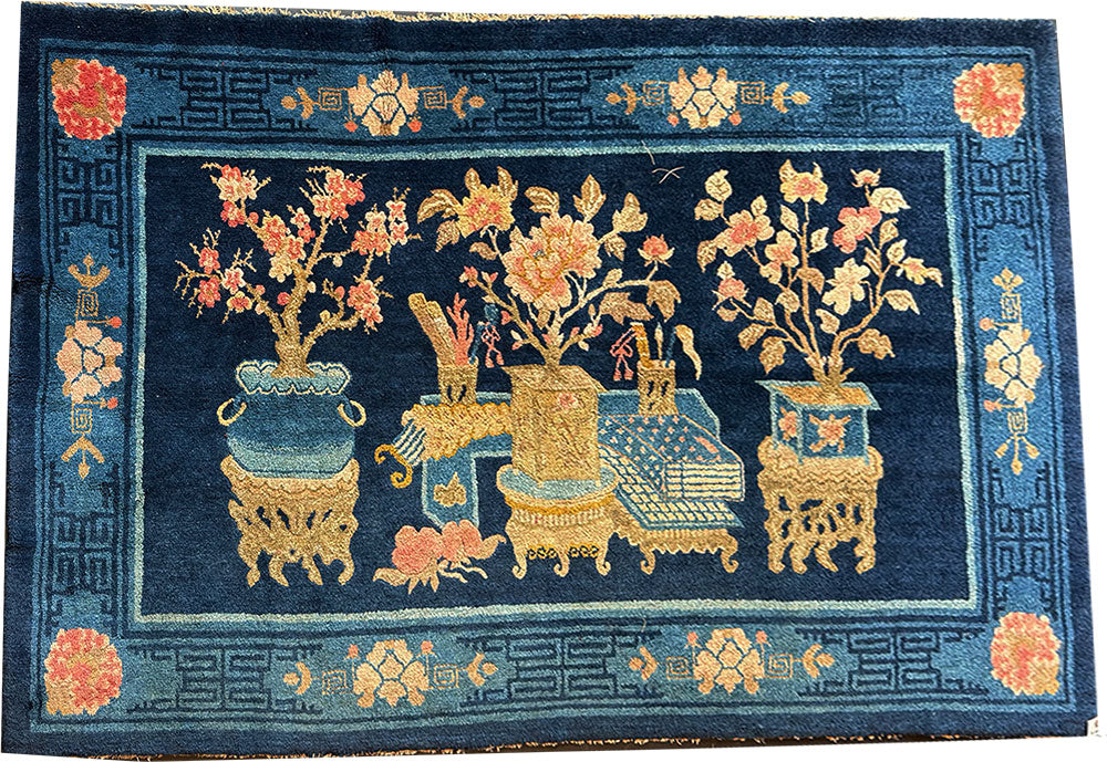 An Antique Pictorial Chinese Pao Toe /Peking Area Rug