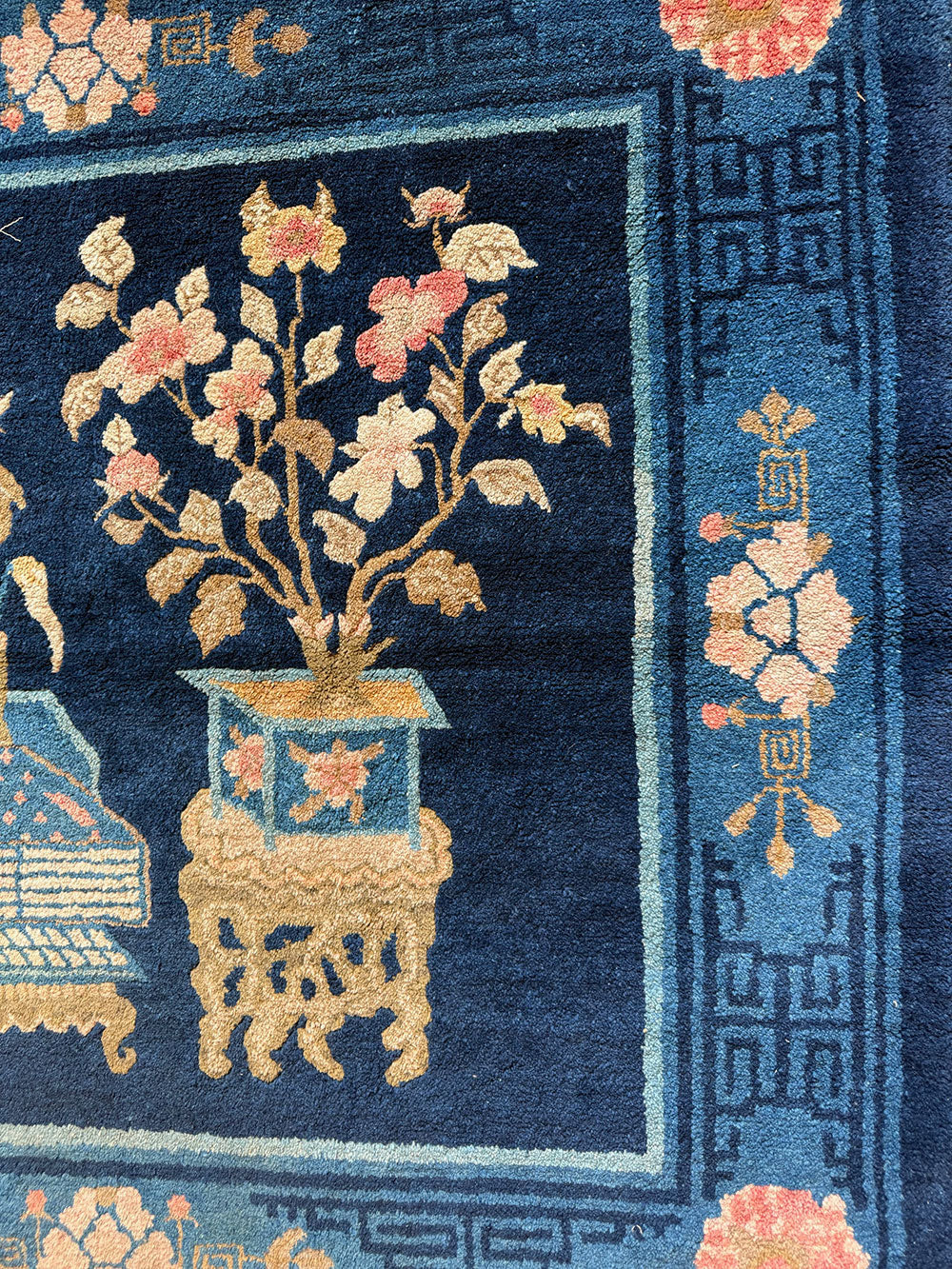 An Antique Pictorial Chinese Pao Toe /Peking Area Rug