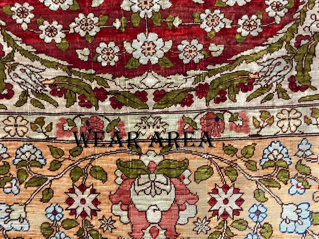 An Antique Super Quality Genuine Signed 100% Silk Turkish Hereke Rug