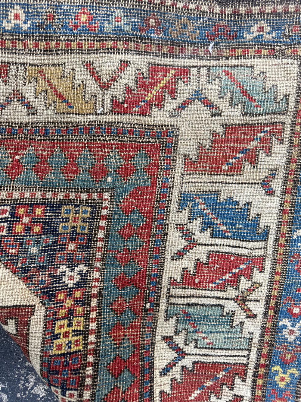 A Must See Collectible Genuine Late 19th Century Caucasian Kazak Runner Rug