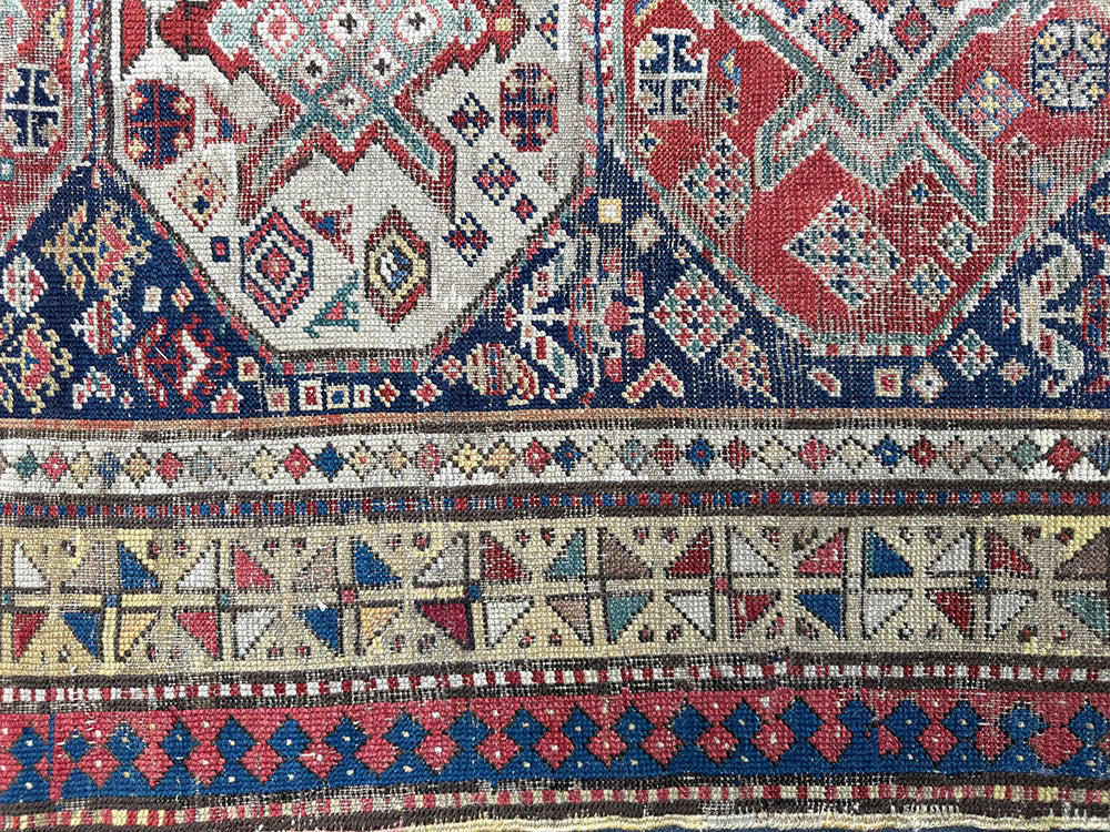 A Must See Late 19th Century Tribal Caucasian Kazak Runner Rug