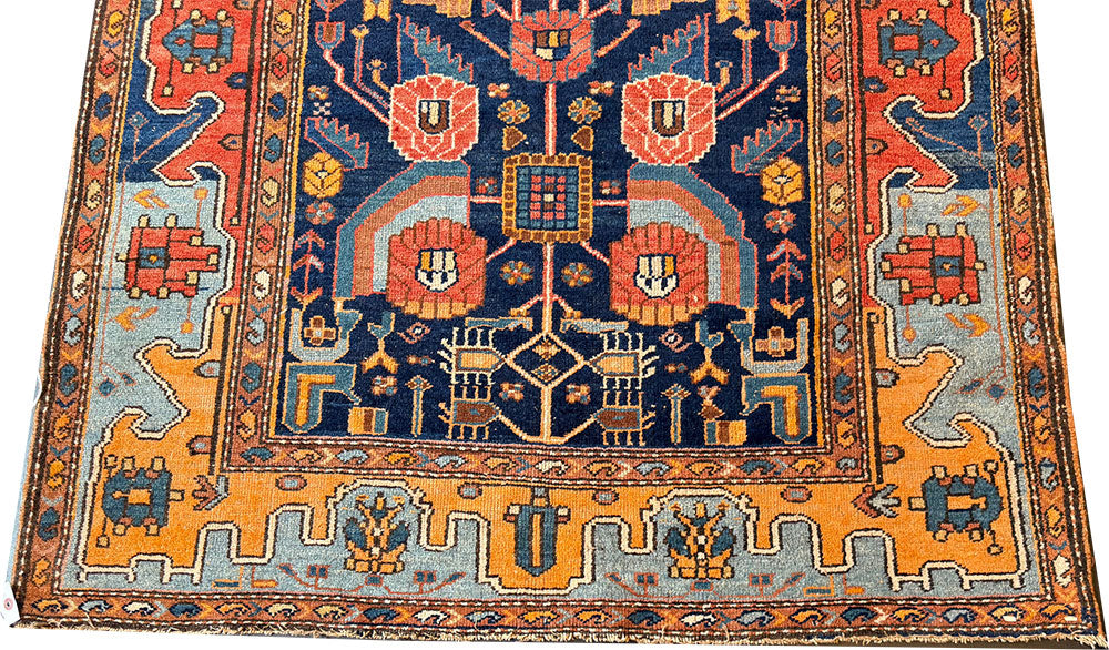 A Breathtaking Tribal Antique Persian Nahavand Rug Circa 1920