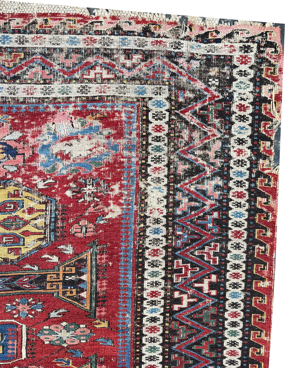 Share Antique 19th Century Worn Out Caucasian Kuba Soumak Area Rug