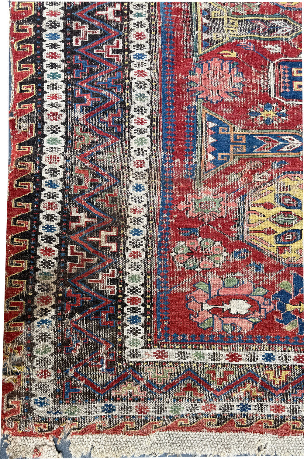 Share Antique 19th Century Worn Out Caucasian Kuba Soumak Area Rug