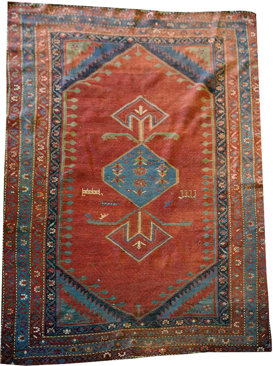 A Gorgeous decoratibe tribal Genuine Persian 5'x7' Kurdish Rug