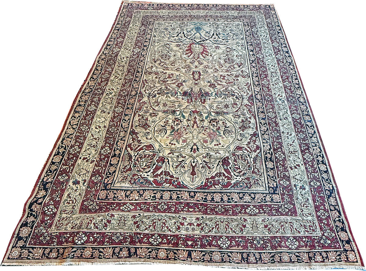A 19th Century 7'x 11' Decorative Persian Lavar Kerman Rug