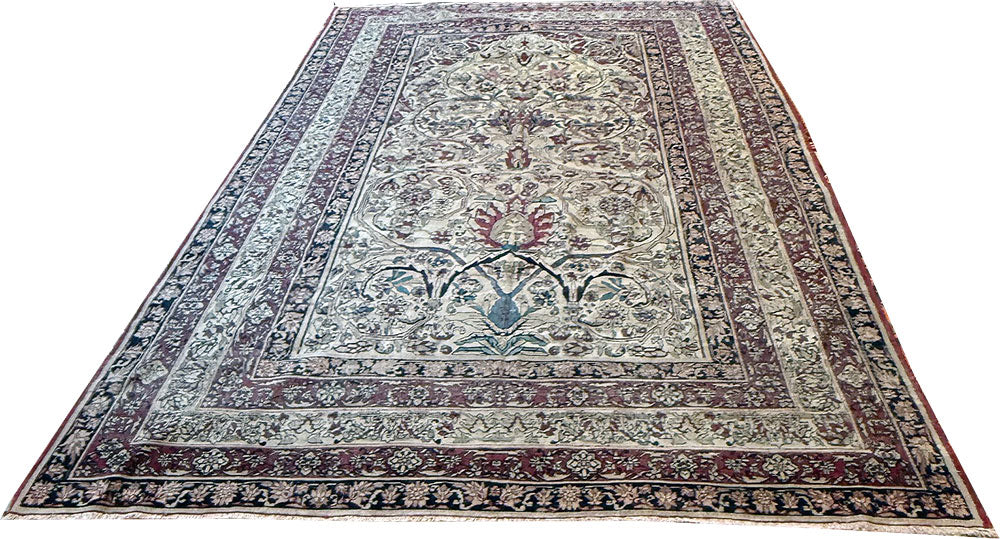 A 19th Century 7'x 11' Decorative Persian Lavar Kerman Rug