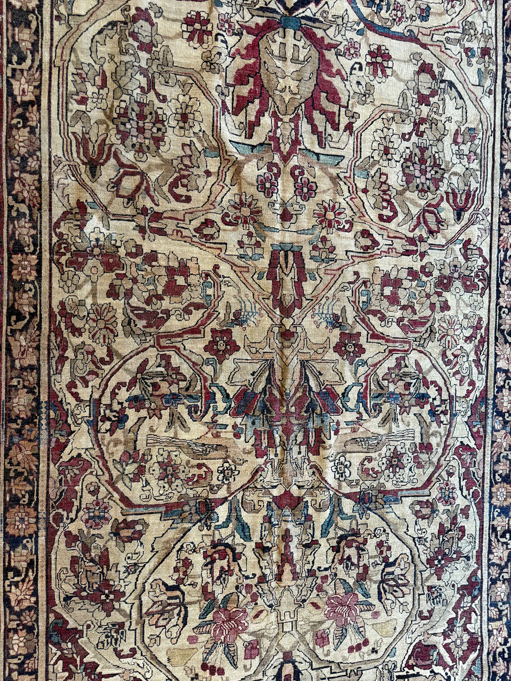 A 19th Century 7'x 11' Decorative Persian Lavar Kerman Rug