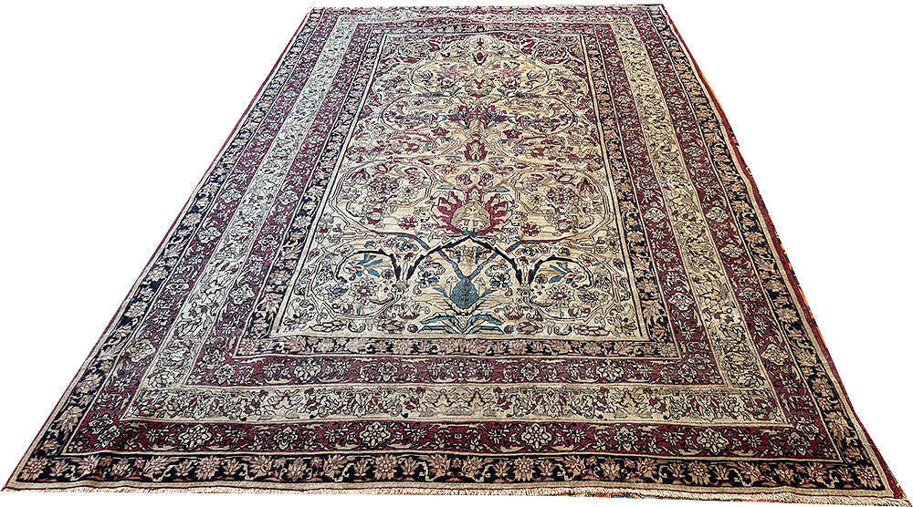 A 19th Century 7'x 11' Decorative Persian Lavar Kerman Rug