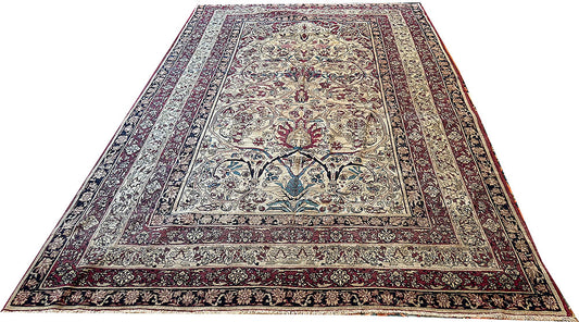 A 19th Century 7'x 11' Decorative Persian Lavar Kerman Rug